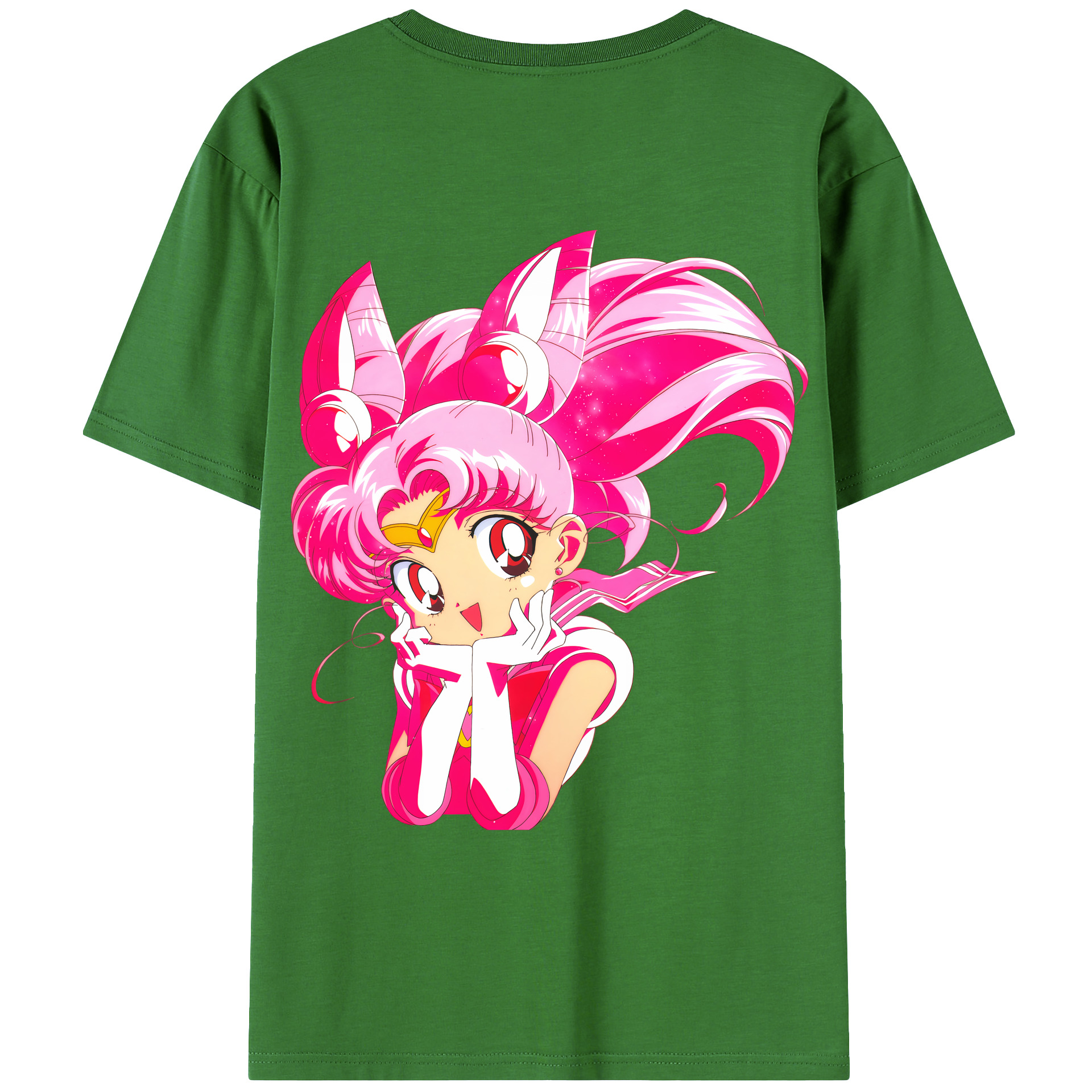（画像用） 美少女戦士セーラームーン ちびうさ Sailor Moon Chibiusa Tsukino Usagi Small Lady Serenity レディース半袖Tシャツ(バックプリント)